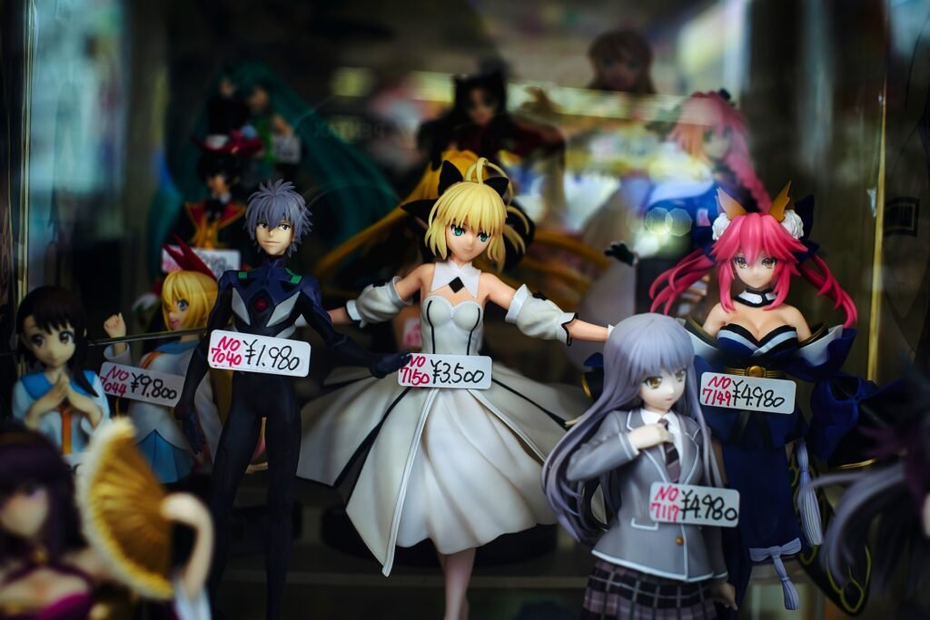 Toys in a shop window. Best 3-day Tokyo itinerary for otakus