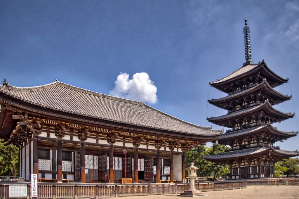 best nara day trip itinerary. temple in narawith pagoda.